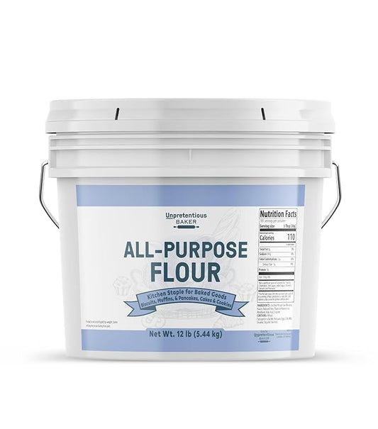 Unpretentious All Purpose Flour, 2 Gallon Bucket, Versatile Kitchen Staple, Food Storage