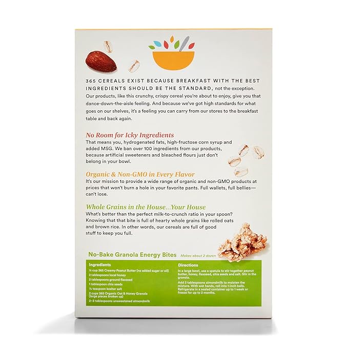 365 by Whole Foods Market, Organic Granola Oat And Honey, 17 Ounce (Pack of 2)