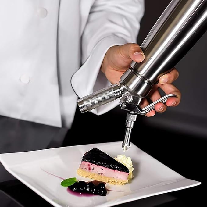 Whipped Cream Dispenser, Stainless Steel Cream Whipper and Maker Cream Charger Dispenser for Cake Cheese Dessert