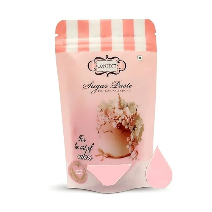 Confect Blush Pink Fondant | Edible Cake Fonadant | Chefs Choice Blush Pink Fondant for Cake Decorating | Vegan, Gluten-Free, Nut-Free, Palm Oil-Free – 8.8 Oz