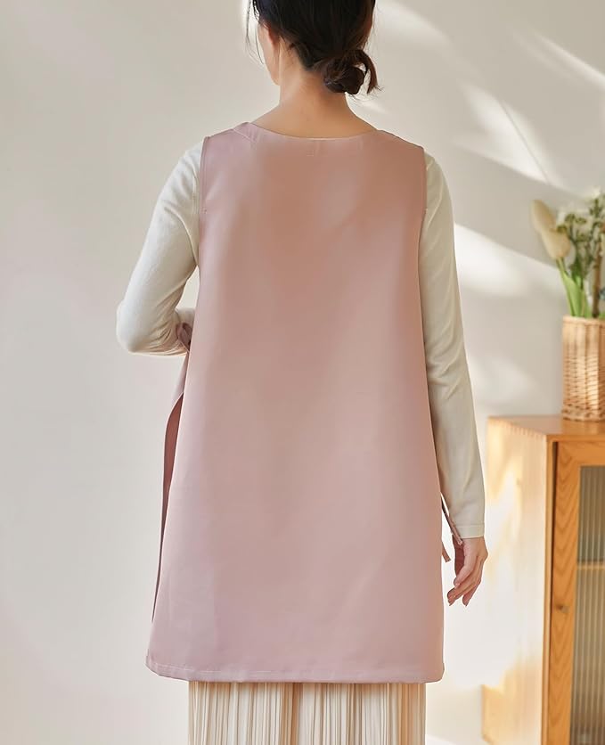 Women Cobbler Apron Japanese Style Aprons with 3 Pockets for Work Chef Kitchen