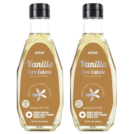 ALTist Allulose Syrup Sweetener – Zero Calorie Liquid Sugar Alternative, Keto, Vegan, Non-GMO, Plant-Based | 1:1 Sugar Replacement, No Net Carbs, Zero Fat, 17.7 fl oz x 2 Bottle - Vanilla