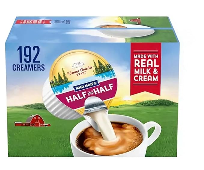 Coffee Creamer Mini Moo’s Half & Half Creamer Singles, 192 Count