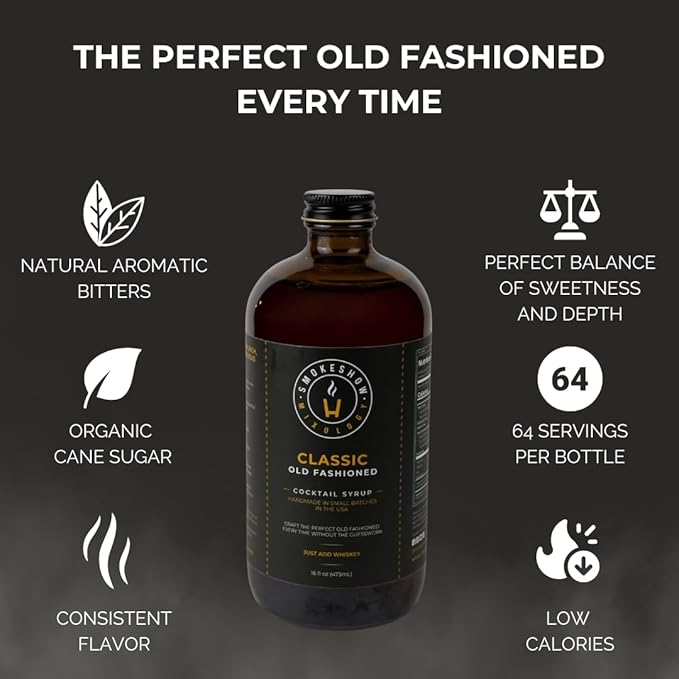 Smokeshow Cocktail Syrup - 64 Servings (16 oz, Classic Old Fashioned)