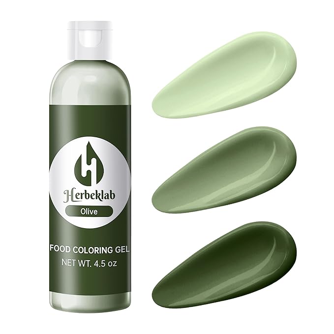Olive Food Coloring Gel 4.5 Oz Professional Grade Olive Green Food Dye Concentrated Gel Food Coloring for Icing Baking Cake Decorating Cookie