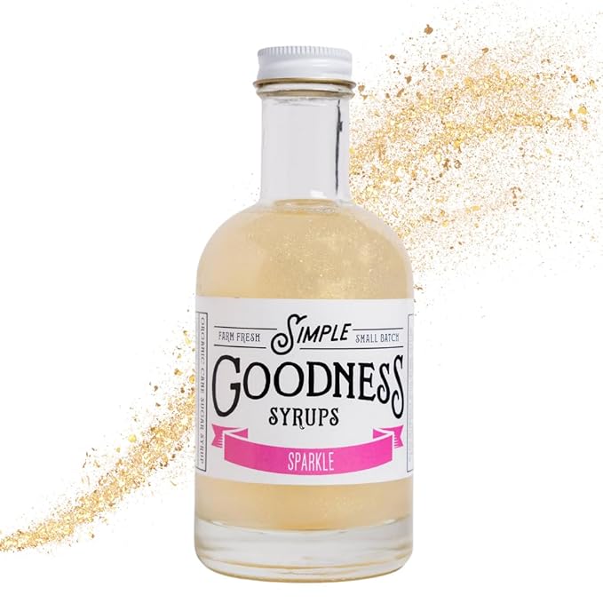 Simple Goodness Sisters Simple Syrup, Organic Cane Sugar, Syrup for Cocktails & More (20 Servings, Sparkle)