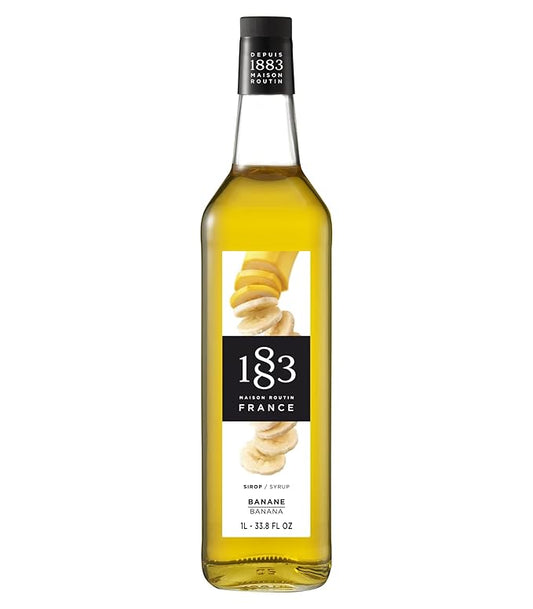 1883 Banana Syrup for Drinks, Made in France, 1 Liter Glass Bottle