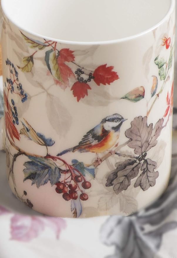 Maison d' Hermine Coffee Mug with Handles Fine Bone China Mugs Pack of Two Tea Cups for Hot Beverages Cappuccino Latte Home Restaurant Office Perfect for Gift (Equinoxe - Beige, 12 Ounce)