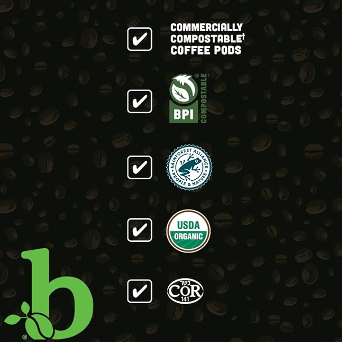 beaniac Organic Daily Dose Donut Shop, Light Roast, Single Serve Compostable K Cup Coffee Pods, Organic Arabica Coffee, Keurig Brewer Compatible, 30 Count