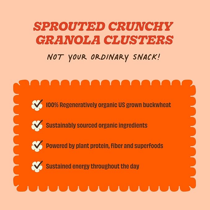 Clusterbucks Superfood Clusters – Grain-Free, Keto-Friendly Granola with Regeneratively Grown Sprouted Buckwheat– Gluten-Free, Low-Carb, Organic Healthy Snack (3-Pack, Snickerdoodle)