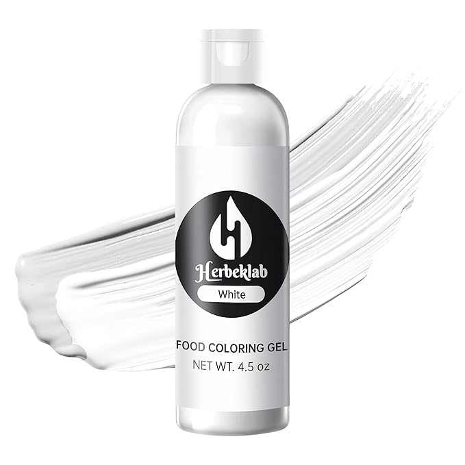White Food Coloring Gel Herbeklab 4.5 oz Professional Grade White Food Dye Concentrated Gel Food Color for Icing Baking Cake Decorating Cookie