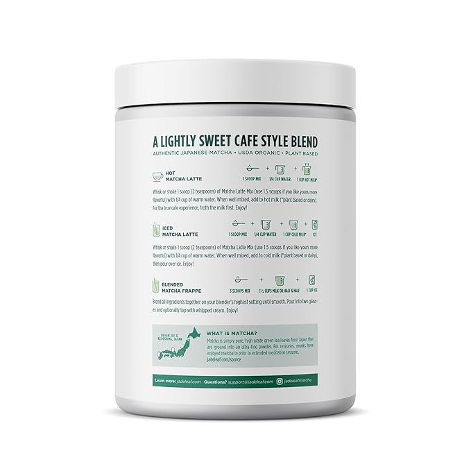 Jade Leaf Matcha Organic Premium Ceremonial Grade Matcha Green Tea Powder - Japanese - Culinary, Ingredient, Ceremonial Barista Teahouse, Latte, Collagen, 35.3 Ounce (Pack of 1), Matcha Latte