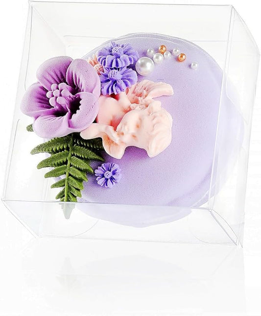 50 Pack Small Clear Boxes Single Chocolate Covered Ore Boxes Macaron Boxes Party Favor Box for Candy Christmas Birthday Wedding (2.17"×2.17"×1.39")