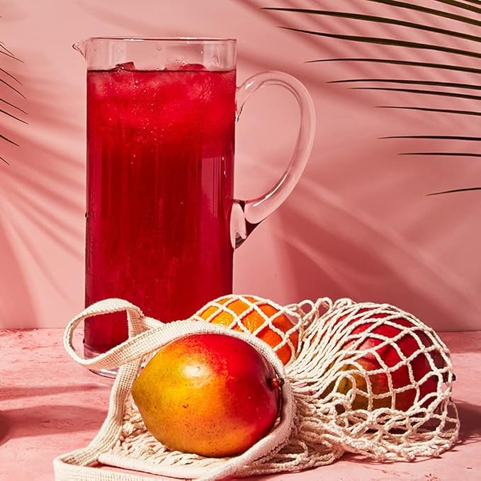 Steven Smith Teamaker Hibiscus Mango Iced Tea No. 42, Refreshing, Caffeine-Free, Sustainably Grown, Full Leaf Herbal Iced Tea, 10 Count, 1 Quart Sachets