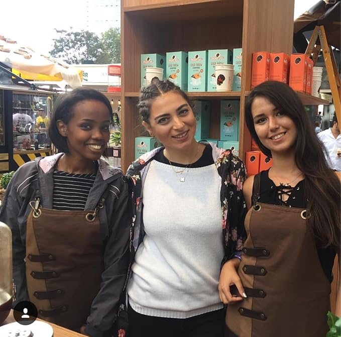 Apron for Women and Men Waterproof Canvas Extra Pocket for Chef Barista Gardening BBQ Grilling Crossback Unisex