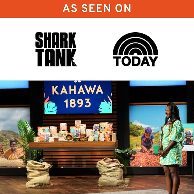 Kahawa 1893 Whole Bean Coffee Medium Roast Kenyan Blend 12 Oz - As Seen on Shark Tank, High Antioxidants, Naturally Sweet, Organically Grown, Ethically & Sustainably Sourced