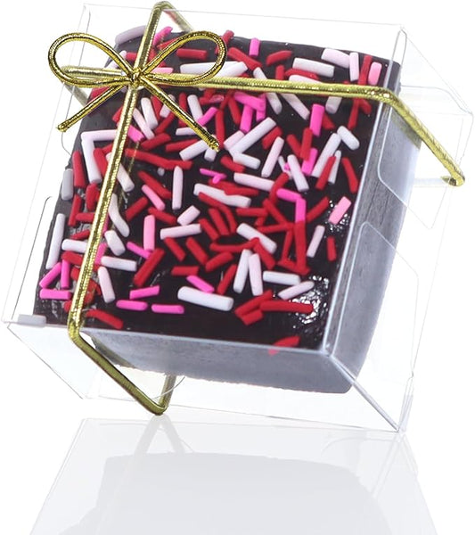 100Pack 2.17x2.17x1.38 Inch Chocolate Covered Ore Boxes Single Macaron Boxes Brownie Boxes S'Mores Treat Boxes Candy Boxes Small Gift Boxes for wedding Bridal Shower Birthday Party Favors