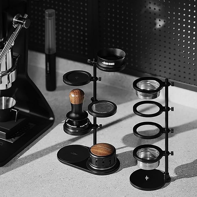 MHW-3BOMBER Multi-use Magnetic Espresso Storage Stand, Coffee Storage rack for Tamper/Distributor/Filter Basket/Cup, 51-58mm Espresso Portafilter Basket Storage holder for Coffee Accessories,SR6107-OS