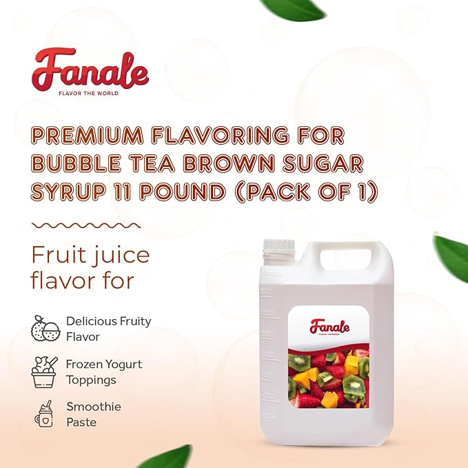 Fanale Premium Flavoring Concentrated Syrup for Bubble Tea | Tiger Style Brown Sugar Syrup | for Boba Tea, Smoothies, Slushes, Desserts | SRP241-CS