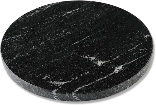 Koville Brazilian Natural Marble Cutting Board for Kitchen, 11inch Round Hand Crafted Marble Slab for Cheese, Charcuterie, Pastry Board - Wedding Gift, House Warming Gift(Via Lactea)