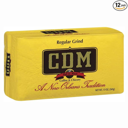 CDM Ground Coffee & Chicory Regular Grind, 13oz Bag (Pack of 12)
