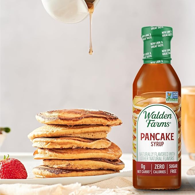 Walden Farms Pancake Syrup – Perfect for Pancakes, Waffles, Desserts – Zero Calorie, Sugar-Free, Low Carb, Keto-Friendly, Gluten-Free, Vegan – 2-Pack, 12 oz Bottles
