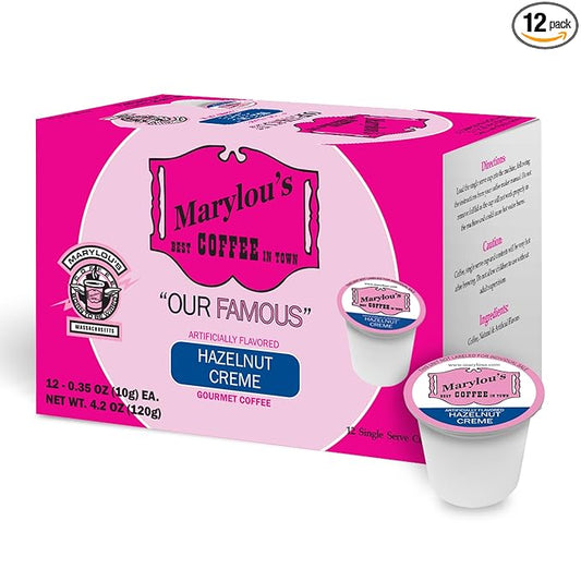 Marylou's Marylou’s Coffee – Hazelnut Creme Flavored Gourmet Coffee – Single Serve Coffee Pods, Compatible with Keurig Brewers – 12 Pods