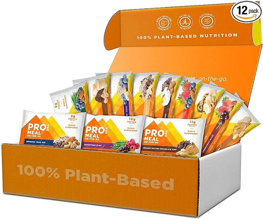PROBAR - Meal Bar 12 Flavor Variety Pack - Natural Energy, Non-GMO, Gluten-Free, Plant-Based, Whole-Food Ingredients, 3 Ounce Bars (Pack of 12) - Flavors May Vary