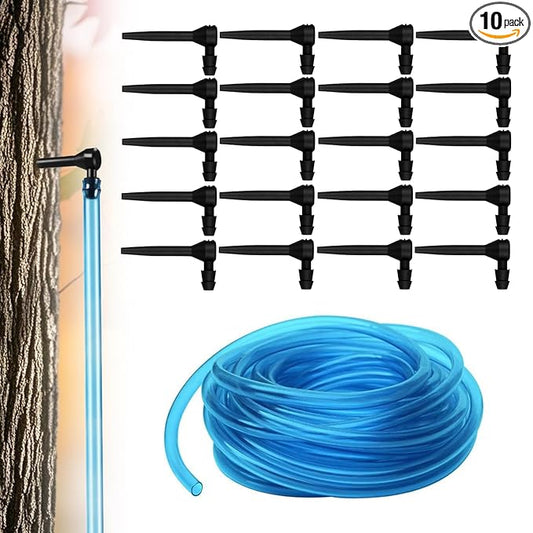 Maple Syrup Tree Tapping Kit with 120ft Reusable Food Grade Tubuing drop Lines extractors, 20 Pcs Maple Sap Taps, Maple Birch Walnut Sugaring Starter Supplies Collection Gift for Experts or Beginners