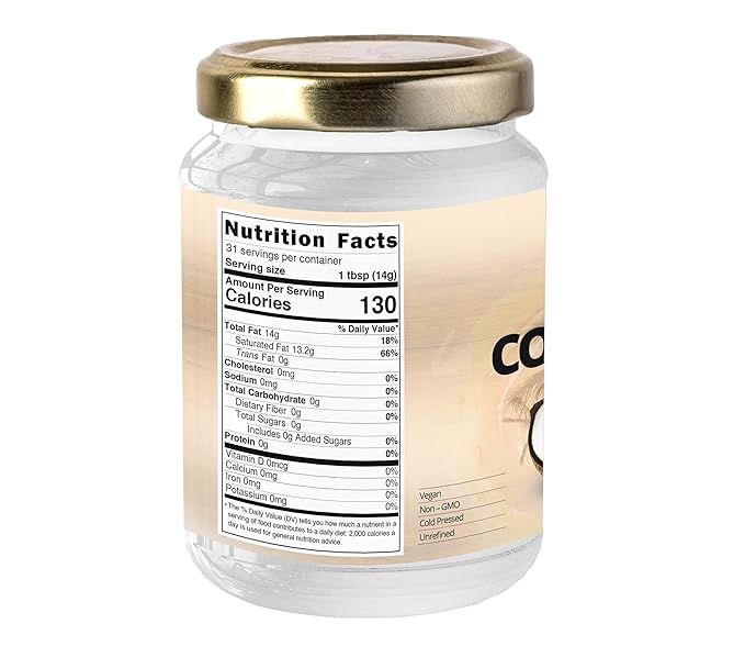 True Organic Virgin Coconut Oil 16 Fl Oz |Unrefined, Cold-Pressed Extra Virgin Coconut Oil | USDA Organic and Kosher |Cooking Oil.