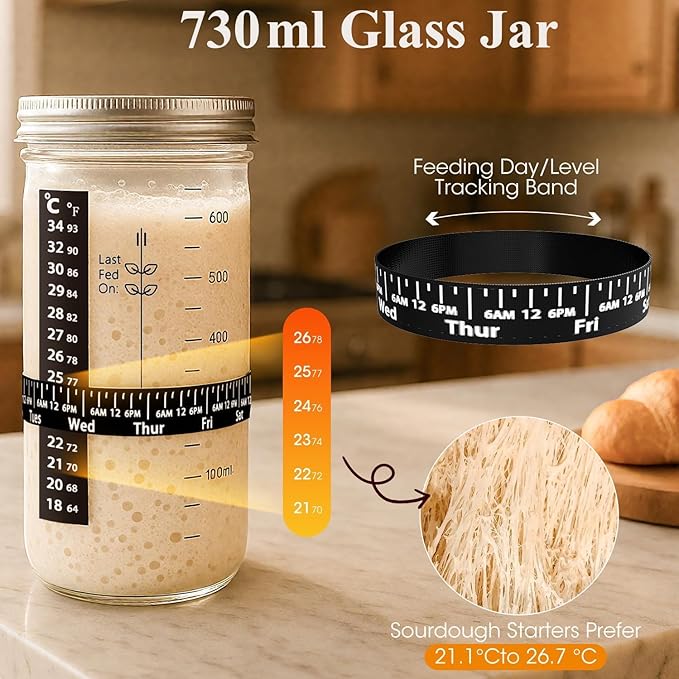 30 Pcs Sourdough Starter Kit,MQFORU Sourdough Bread Baking Supplies with 10" Round & 10" Oval baskets,Silicone Sourdough Bread Kit,Sour Dough Starter Kits for Bakers Wife Mom Women