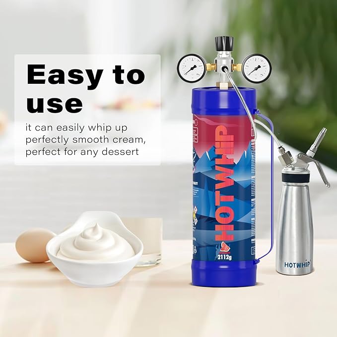 Whipped Cream Chargers 3.3L Tank,2112g x 4 Watermelon Flavor 99.99% Purity Food Grade Cream Charger Leak Proof Whip Cream Cylinder,4 Pack