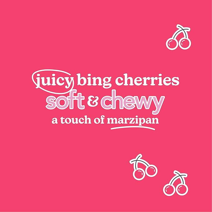 Love + Chew Superfood Soft Baked MINI Cookies, Cherry Almond Flavor, Plant Based Cookie Made With Chia Seeds, Almonds & Cherries for Kids and Adults, Vegan Snacks, Gluten Free, Paleo, Non GMO, 80 Pack