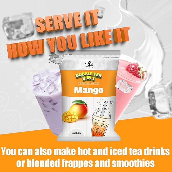 Fusion Select 2.2lb Taro Milk Tea Powder - Instant 3-in-1 Drink Mix with Cream & Sugar for Hot or Cold Blends or Frappes
