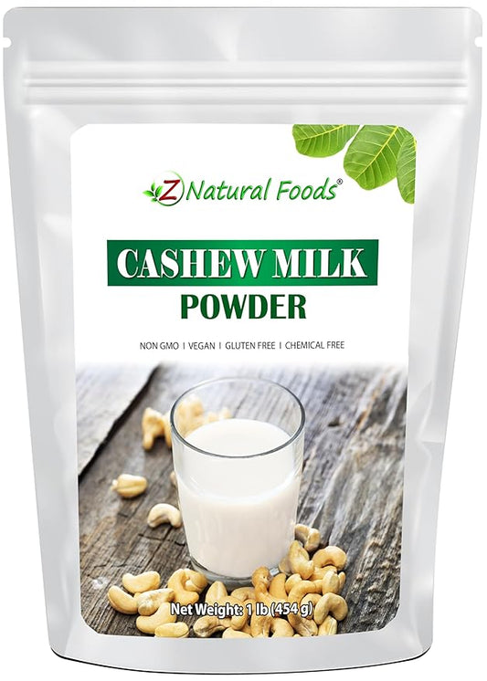 Z Natural Foods Unsweetened Cashew Milk Powder - Plant/Nut Milk For Healthy Heart, Bones, Skin - Substitute for Cashew Butter - Gluten-Free, Kosher, Non-GMO, Vegan, Dairy-Free, 1 lb