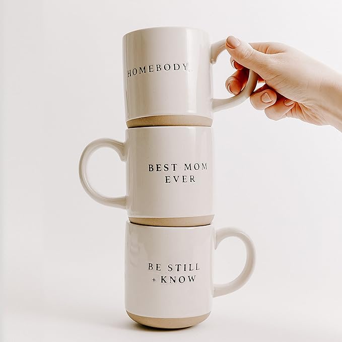 Sweet Water Decor Choose Joy Stoneware Coffee Mugs | Novelty Coffee Mugs | Microwave & Dishwasher Safe | 14oz Coffee Cup | Inspirational Gifts | Gifts for Her