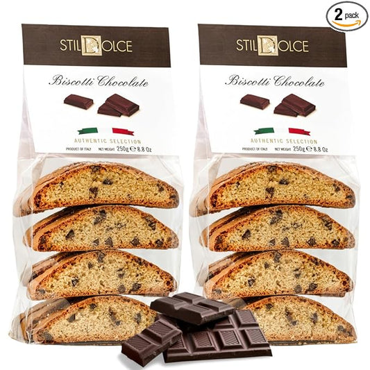 Italian Semi-Soft Chocolate Biscotti | Made in Tuscany, Italy | Stildolce Traditional Authentic Biscuits, Pack of 2