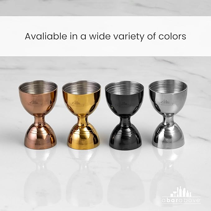A Bar Above Premium Bell Jigger, with 10 Measurements Inside, Professional and Heavy-Duty, 304 Stainless Steel Cocktail Double Jigger, for Bartending, 1-Pack, Black