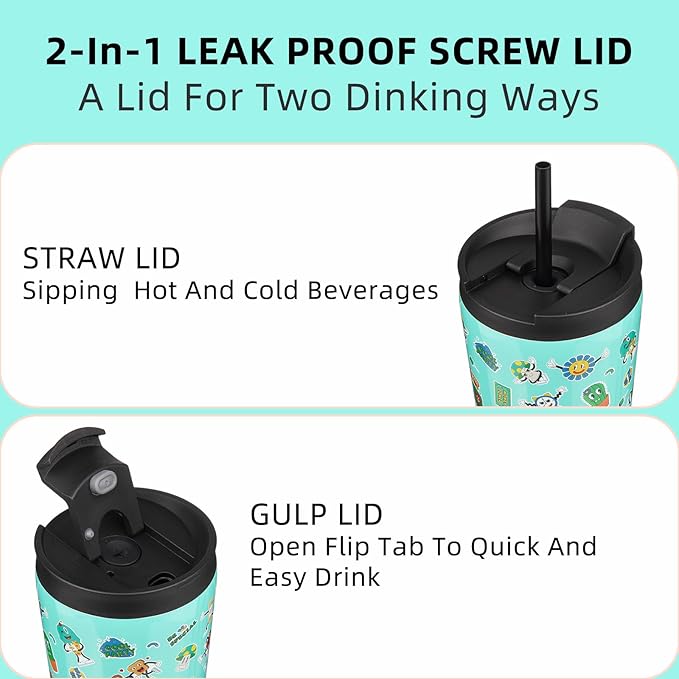 BJPKPK 26oz Stainless Steel Insulated Tumbler With lid And Straw Travel Coffee Thermal Tumblers Cup For Women And Men,Spring Party Green