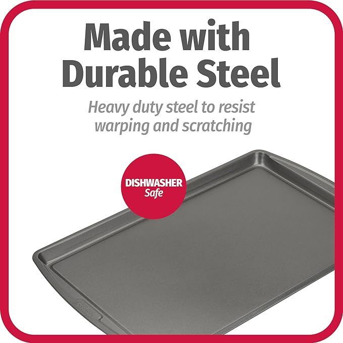GoodCook AirPerfect Non-Stick 17” X 11" Cookie Sheet Set , Homemade, Frozen & Leftover Slices, Set of 2