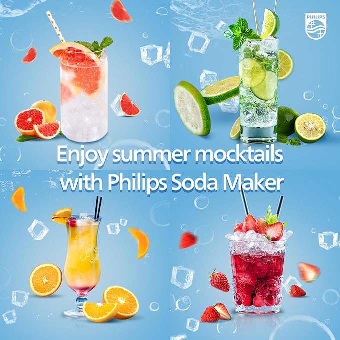 CO2 Canisters for Soda Maker, Philips 60L Threaded Refill Co2 Cylinder for Carbonated Water Machine, Compatible with All Screw-In Sparkling Water Maker, Refillable Co2 Cartridges