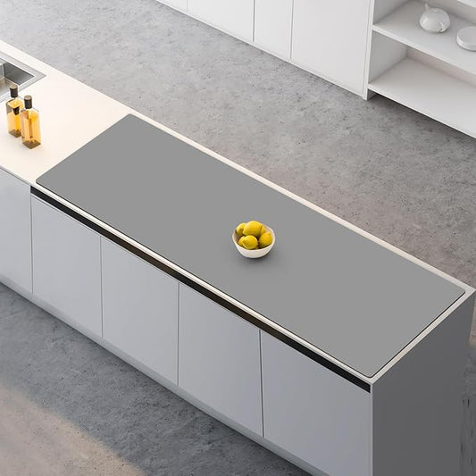 Large Silicone Mats, 78.7”x15.7” Extra Large Silicone Heat Resistant Mat, Countertop Protector, Nonstick Waterproof Mats for Kitchen Counter, Shipped Rolled Up Kitchen Counter Mat, Light Gray