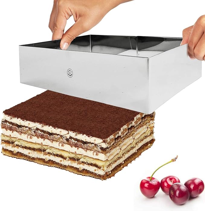 NewlineNY Stainless Steel Cake Mousse Ring Molding Forming (Rectangular Cake Pastry Rings)