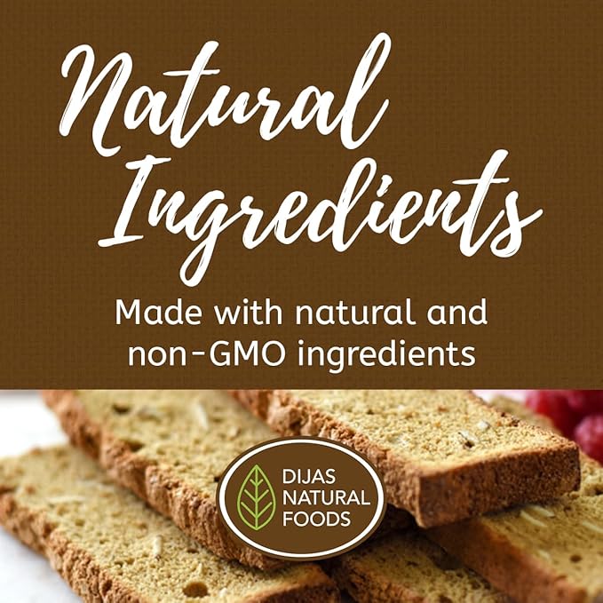 DIJAS Natural Foods, Crunchy Fat Free Biscotti Cookie, All Natural Preservative Free Ingredients, Delicious Low Calorie Snack (4 Pack, Original Variety)