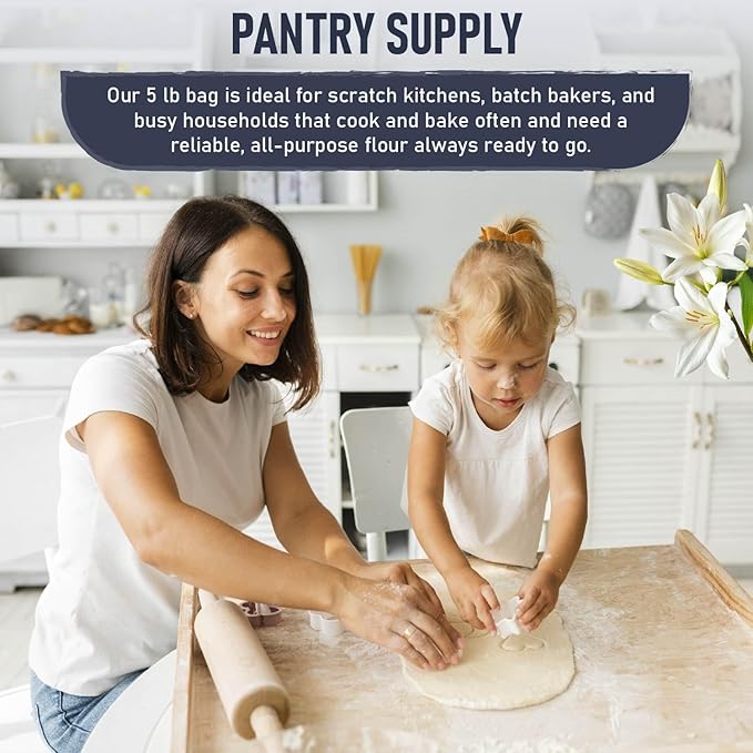 Great River Milling Lily White Organic All-Purpose Flour | Unbleached & Unbromated | Non-GMO, Kosher | Ideal for Bread, Cookies, Cakes, Pizza Dough & Everyday Baking | 5 Lb