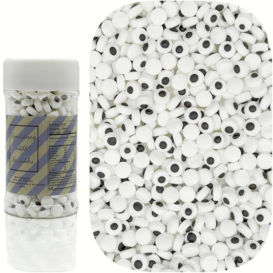 Dynastang 7mm Mini Eyes Sprinkles Halloween Edible Eyes Cake Decoration Cupcake Toppers Cookie Decorating Perfect for Cakes, Cupcakes, Desserts Toppings 3OZ