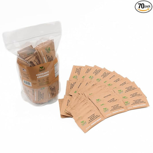 Simply Natural Hazelnut Sweetened Condensed Milk Creamer Single-Serve 10 grams sachet, All Natural Coffee/Tea Creamer (70 sachets bag, Hazelnut flavor)
