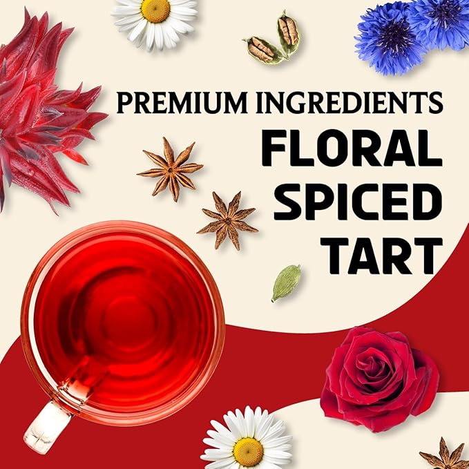 BREWIX, Hibiscus Rose Herbal Loose Tea (50+ Cups) | 100% Natural, Handmade, Pure from Hibiscus Flowers | Hibiscus with Rose Petals, Chamomile and Exotic Spices | Supports Everyday Wellness, Digestion and Cardiovascular System | Rich in Antioxidants & S...