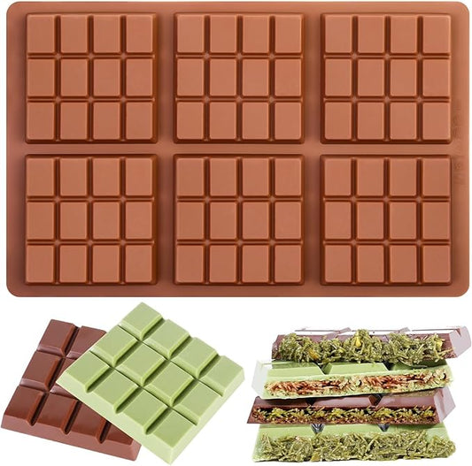 Chocolate Molds - Non-Stick Chocolate Bar Mold, Break Apart Chocolate Bar Maker Food Grade Deep Mold For Knafeh Pistachio Milk Home Diy - 1 Piece