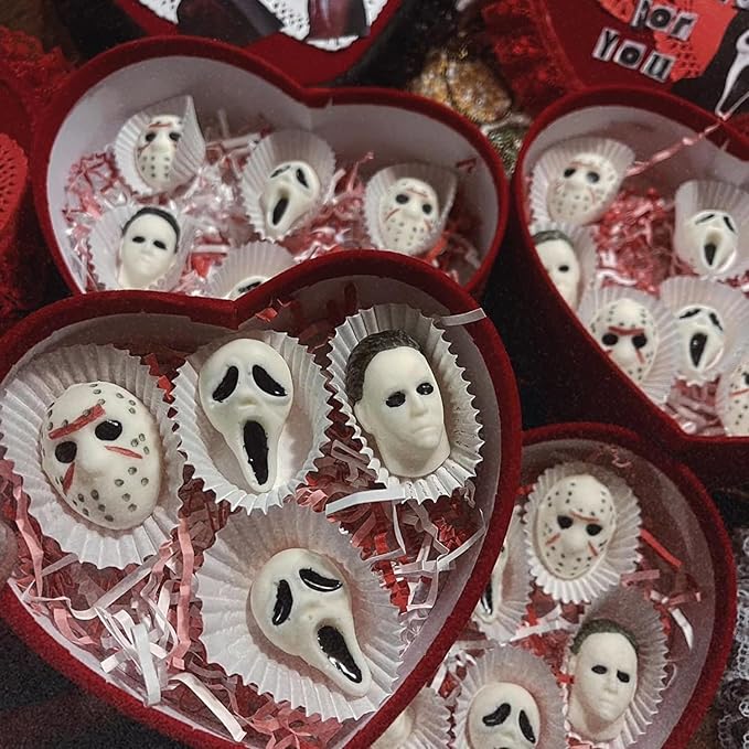 Halloween Silicone Molds for Chocolate,6 Cavities Halloween Large Scary Movie Characters Heads Chocolate Molds, Funny Horror 3D Halloween Chocolate Candy Molds for Soap Pudding Jelly Making